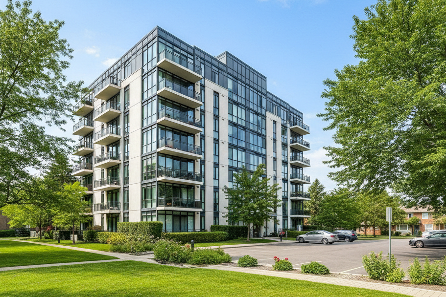 apartment building in suburgs